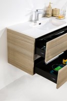 Тумба с раковиной Armadi Art Vallessi 100 дуб светлый, с белой раковиной