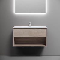 Мебель для ванной комнаты Sancos Marmi 1.0 90 дуб галифакс натуральный, раковина CN7002