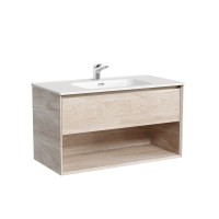Мебель для ванной комнаты Sancos Marmi 1.0 90 дуб галифакс натуральный, раковина CN7002
