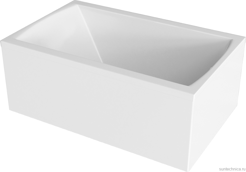 Акриловая ванна Marka One Modern 120x70 см, пристенная, белая, на ножках