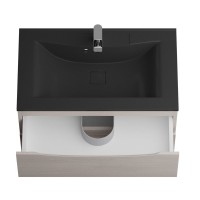 Тумба с раковиной BelBagno Marino 80 подвесная, rovere grigio, черная раковина