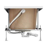 Акриловая ванна Roca Gava 150x75 см, пристенная, белая, с каркасом, со сливом-переливом