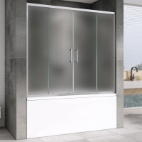 Шторка на ванну Abber Schwarzer Diamant AG57170M 170x140, профиль хром, стекло матовое