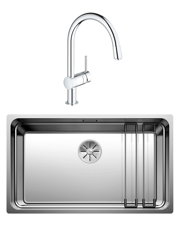 Комплект Мойка Blanco Etagon 700-U + Смеситель Grohe Minta 3291800E хром