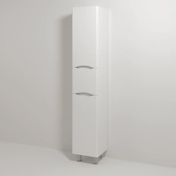 Шкаф пенал для ванной Vod-Ok Adel 35 L, с бельевой корзиной, белый