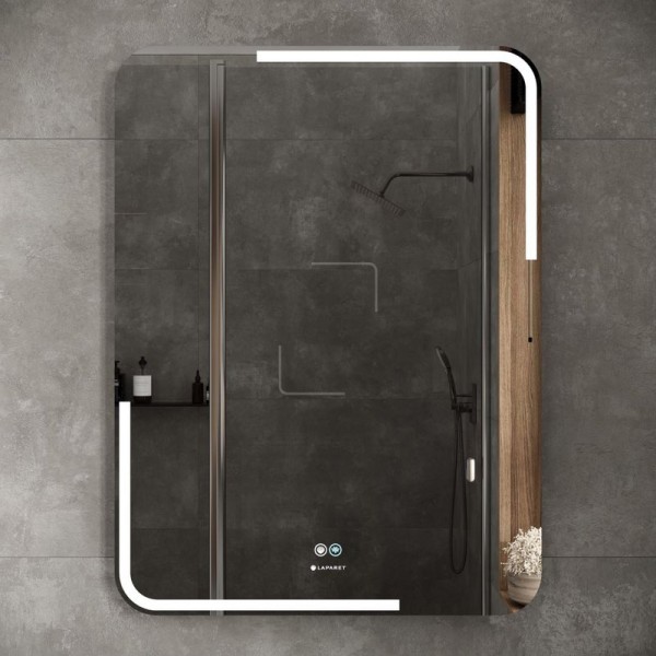 Зеркало Laparet Atlas 60х80 влагостойкое, с подсветкой, диммером, с функцией антизапотевания