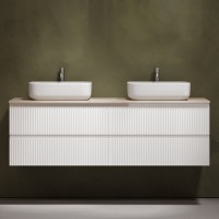 Тумба с раковиной Sancos Snob R 160 bianco, столешница бежевая TT160A2X, раковина CN5043