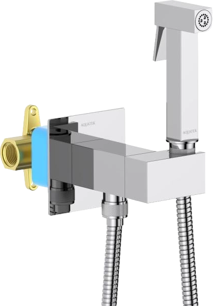 Гигиенический душ AQUATEK Лира AQ1025CR со смесителем, С ВНУТРЕННЕЙ ЧАСТЬЮ, хром
