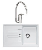 Комплект Мойка Blanco Zia 45 S 514726 белая + Смеситель Grohe Euroeco