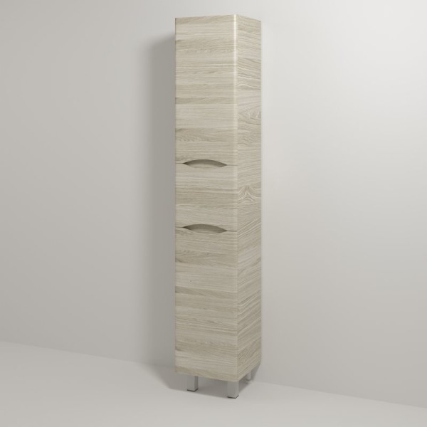 Шкаф пенал для ванной Vod-Ok Adel 30 L, с бельевой корзиной, ореховый дубослив