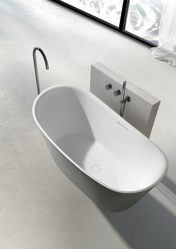 Ванна из искусственного камня AltroBagno Fiorina 090220 170x75 см, отдельностоящая, овальная, на ножках, с донным клапаном