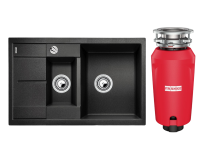 Комплект Мойка Blanco Metra 6 S Compact антрацит + Измельчитель Franke