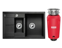 Комплект Мойка Blanco Metra 6 S Compact антрацит + Измельчитель Franke