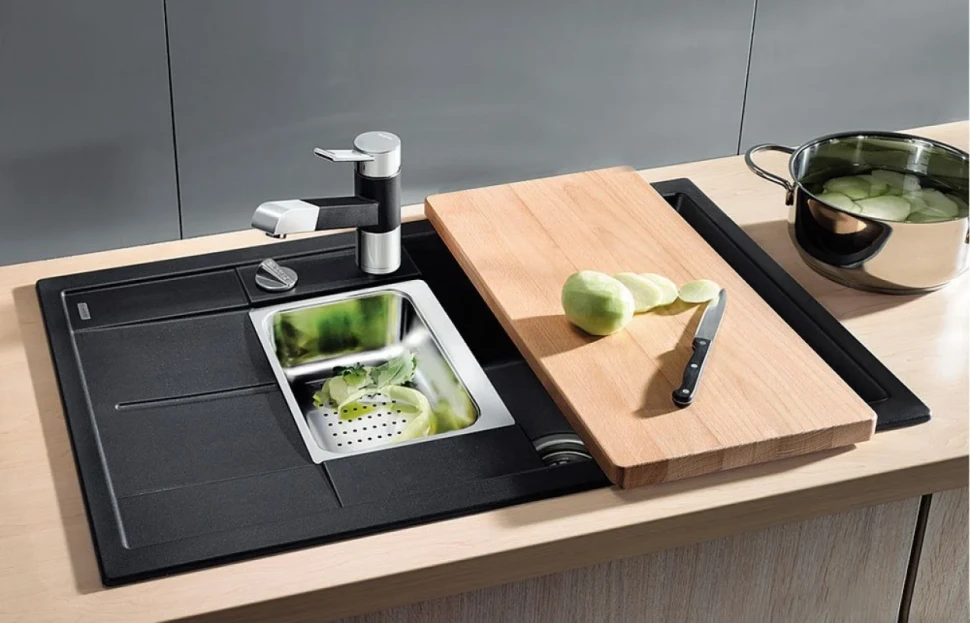 Комплект Мойка Blanco Metra 6 S Compact антрацит + Измельчитель Franke