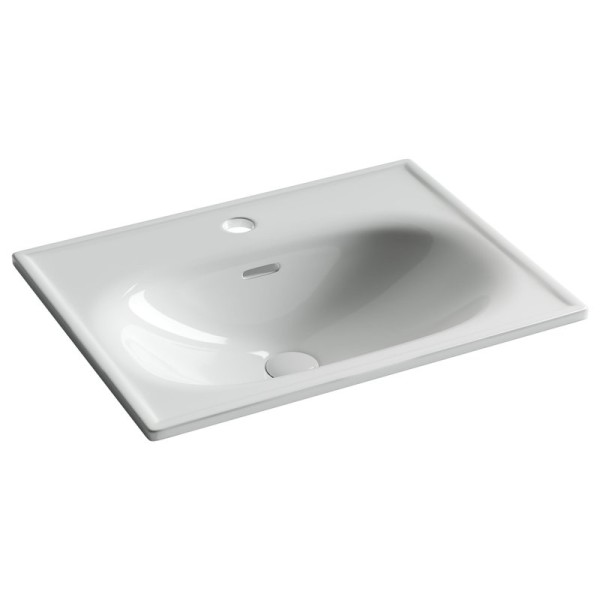 Мебельная раковина Ceramicanova Sabo CN13001 60 накладная, глянцевая белая, прямоугольная, фарфор