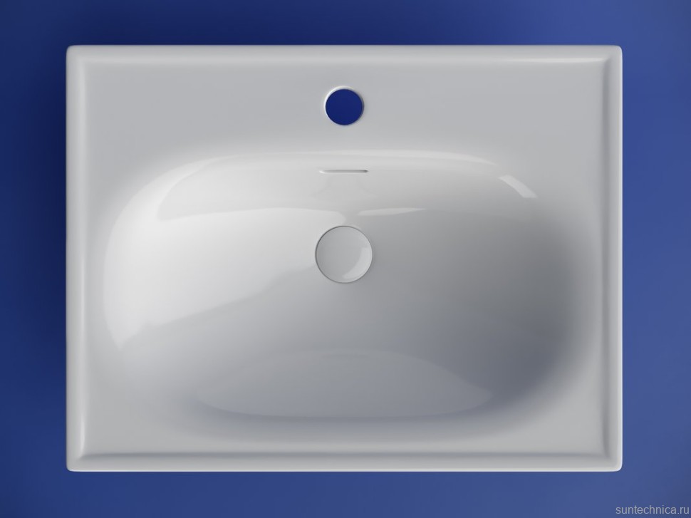 Мебельная раковина Ceramicanova Sabo CN13001 60 накладная, глянцевая белая, прямоугольная, фарфор
