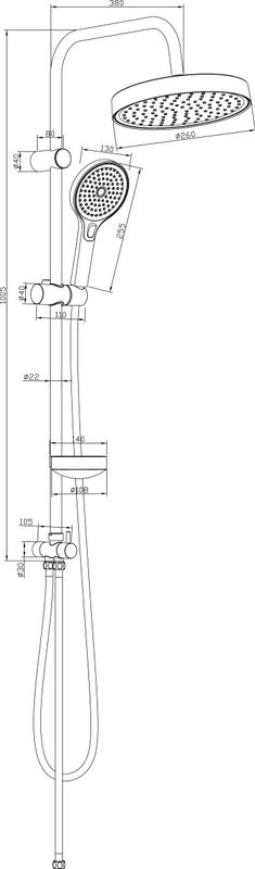 Душевая стойка STWORKI Хельсингборг S18180BK