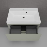 Тумба напольная "Манхэттен 70" ЭМАЛЬ, под раковину ASTI, 2 ящика, PLUS, олива