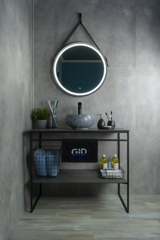 Накладная раковина GID Esfera Mnc481 32 под глянцевый камень, круглая, фаянс