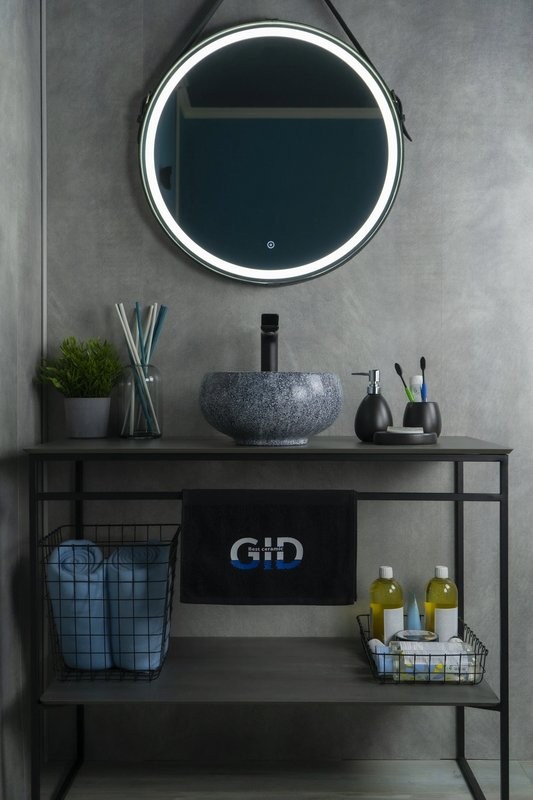 Накладная раковина GID Esfera Mnc481 32 под глянцевый камень, круглая, фаянс