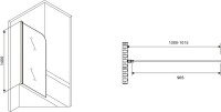 Шторка на ванну Abber Ewiges Wasser AG52100B 100x140, профиль черный, стекло прозрачное