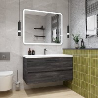 Тумба с раковиной Art&Max Family-M 100 подвесная, iron stone