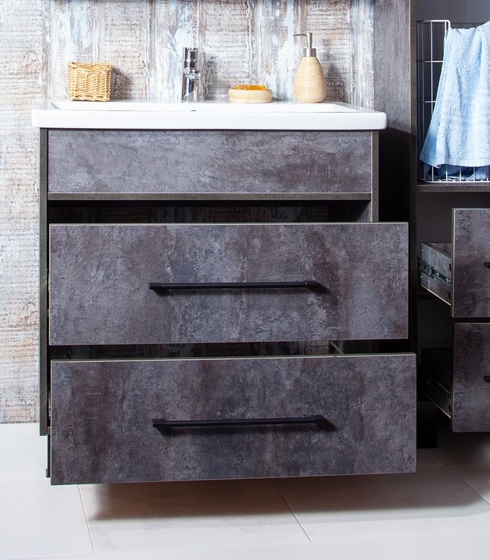 Тумба с раковиной Бриклаер Чили 80 цемент