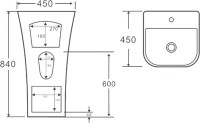 Раковина SantiLine SL-4016 белая