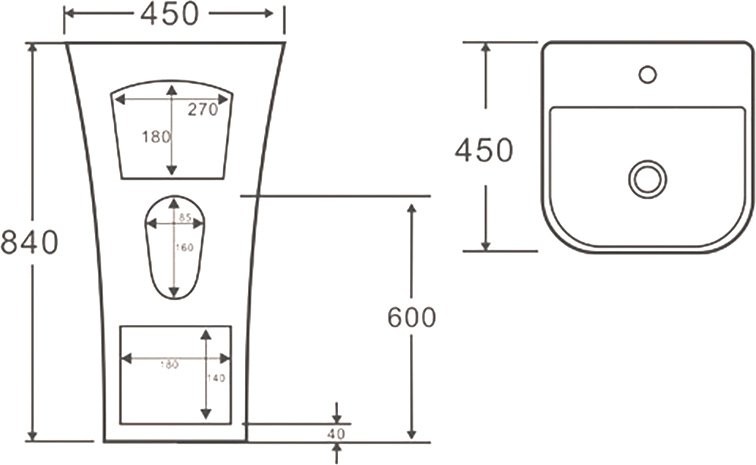 Раковина SantiLine SL-4016 белая