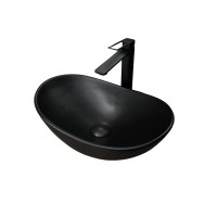 Накладная раковина GID Lago Bm9133 48 матовая черная, овальная, фаянс