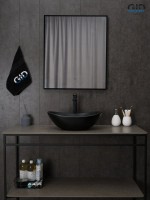 Накладная раковина GID Lago Bm9133 48 матовая черная, овальная, фаянс