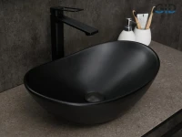 Накладная раковина GID Lago Bm9133 48 матовая черная, овальная, фаянс
