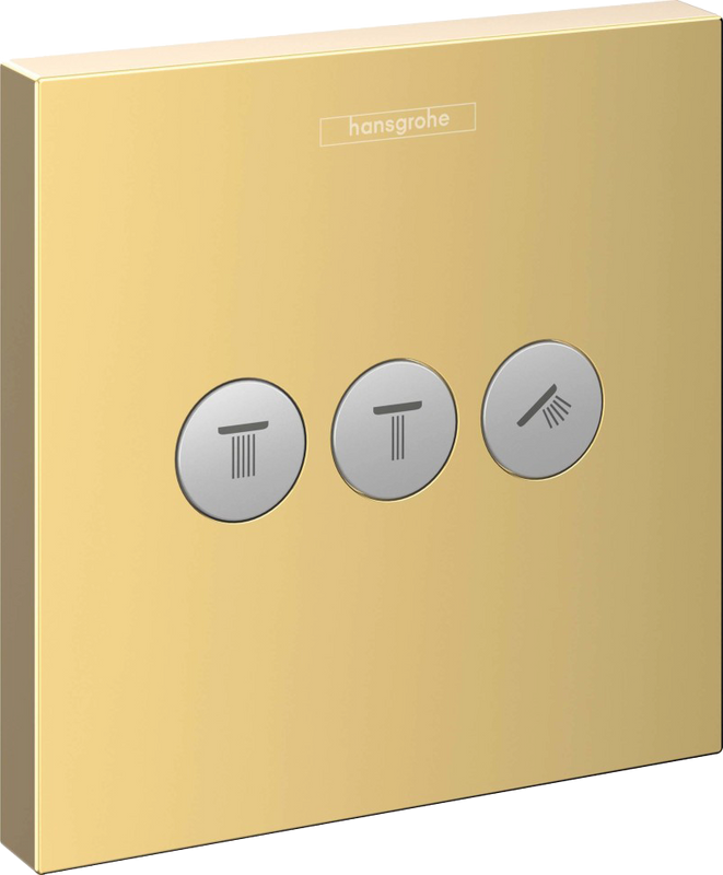 Переключатель потоков Hansgrohe ShowerSelect 15764990 на три потребителя, полированное золото