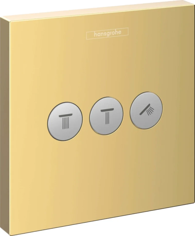 Переключатель потоков Hansgrohe ShowerSelect 15764990 на три потребителя, полированное золото