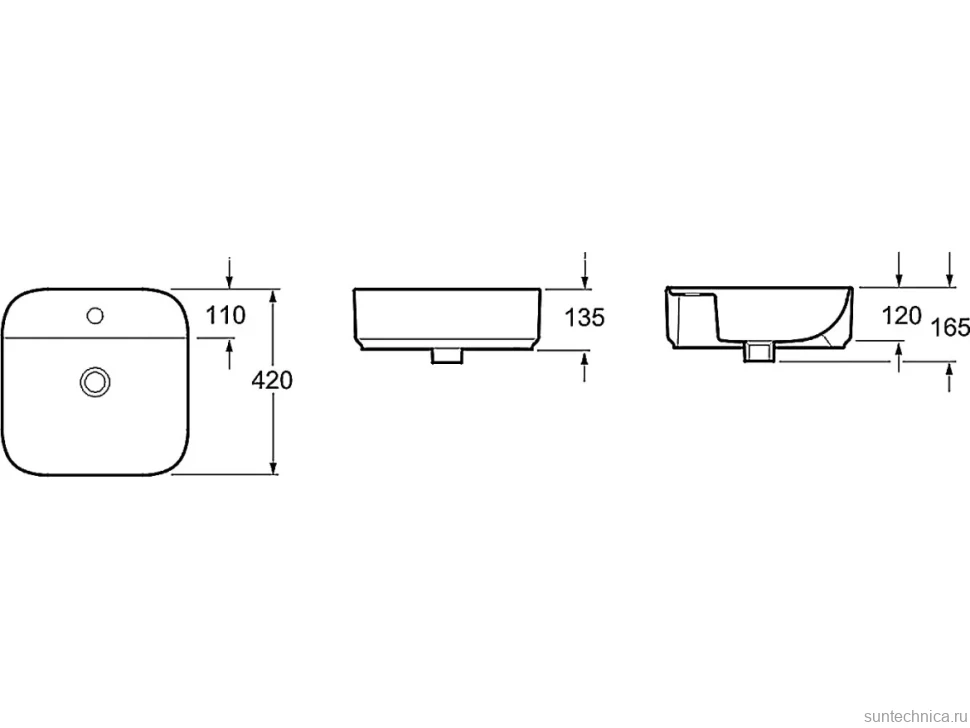 Комплект Накладная раковина Lavinia Boho Bathroom Sink Slim 33311007 + Донный клапан Wellsee Drainage System 182140000 матовый черный + Сифон 182105000 матовый черный