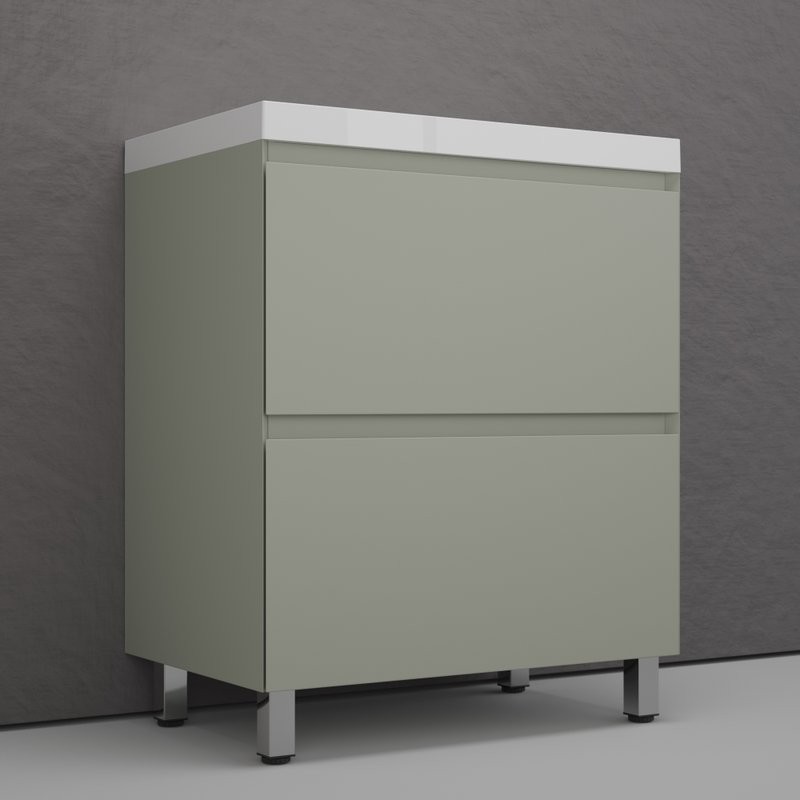 Тумба с раковиной Style Line Манхэттен 70 напольная, олива, раковина Andrea Classic 70