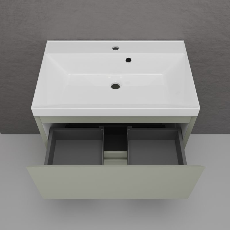 Тумба с раковиной Style Line Манхэттен 70 напольная, олива, раковина Andrea Classic 70