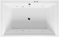 Акриловая ванна Excellent Crown Lux WAEX.CRO19.SOFT 190x120 см, пристенная, с гидромассажем, белая, с каркасом, для двоих, со сливом-переливом