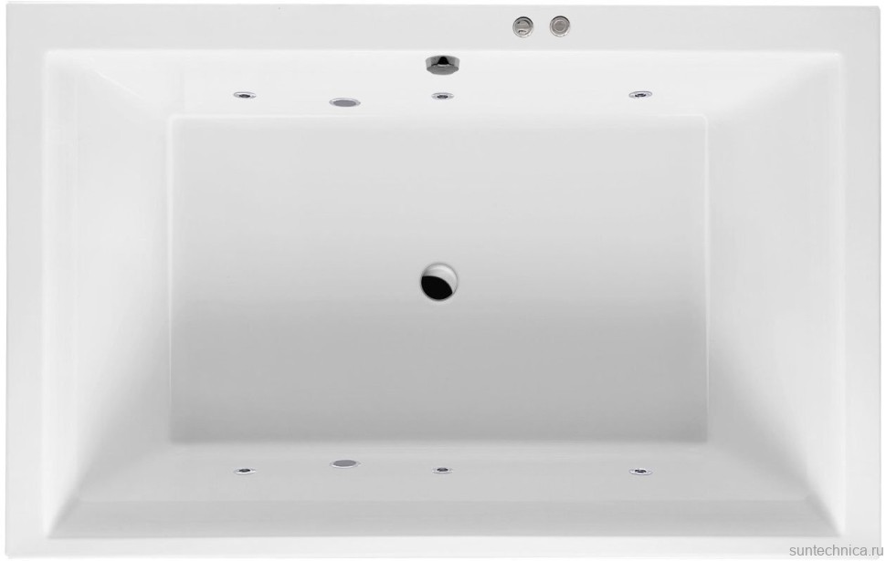 Акриловая ванна Excellent Crown Lux WAEX.CRO19.SOFT 190x120 см, пристенная, с гидромассажем, белая, с каркасом, для двоих, со сливом-переливом