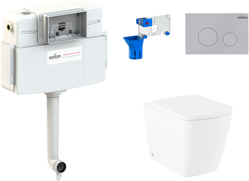 Комплект Lavinia Boho Унитаз приставной Aveo Rimless 3306404R + Крышка-сиденье Aveo 33290600 с микролифтом + Бачок скрытого монтажа RelFix 38020010 + Кнопка RelFix 380502MC + Дозатор RelFix 38040010