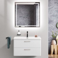 Тумба с раковиной BelBagno Due 80 белый металлик