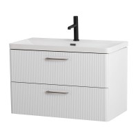 Тумба с раковиной BelBagno Due 80 белый металлик