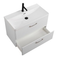 Тумба с раковиной BelBagno Due 80 белый металлик