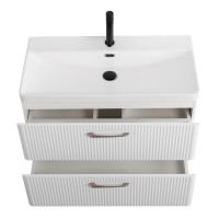 Тумба с раковиной BelBagno Due 80 белый металлик