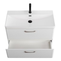 Тумба с раковиной BelBagno Due 80 белый металлик
