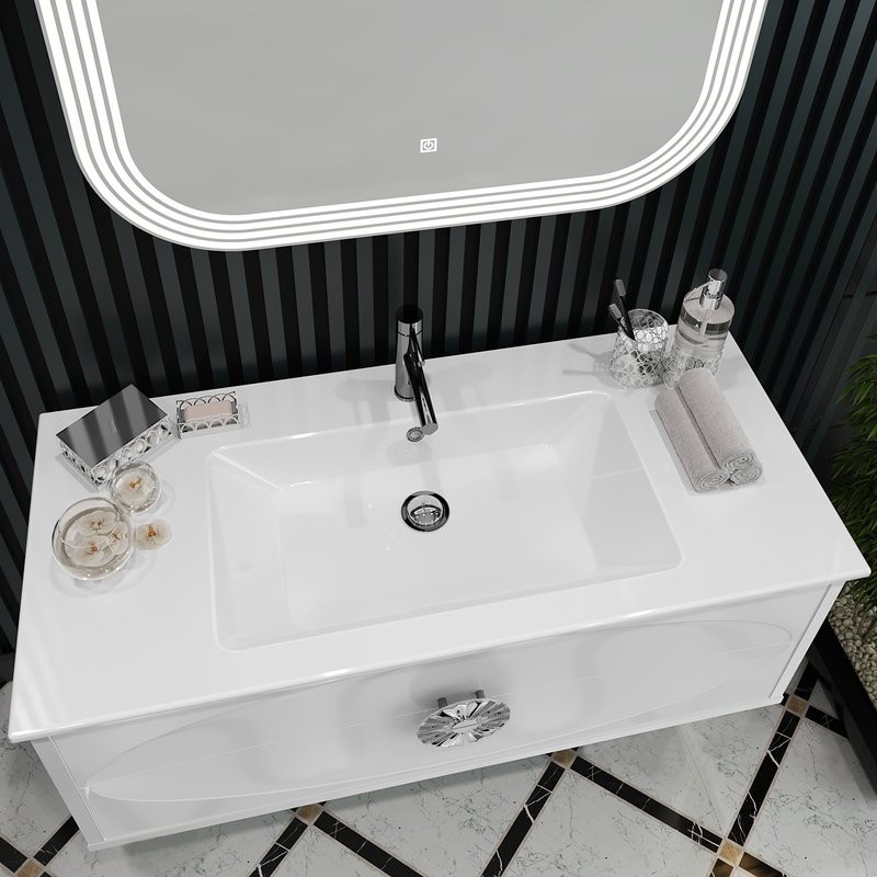 Тумба с раковиной Opadiris Ибица 120 подвесная, фурнитура хром