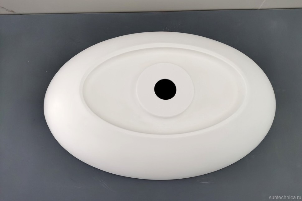 Накладная раковина Abber Stein AS2635 55 матовая белая, овальная, искусственный камень