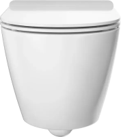 Комплект Унитаз подвесной KERAMA MARAZZI Sfera SF.wc.02 безободковый, с микролифтом, глянцевый белый + Инсталляция + Кнопка FPS.A.NM матовый никель