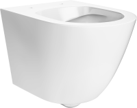 Комплект Унитаз подвесной KERAMA MARAZZI Sfera SF.wc.02 безободковый, с микролифтом, глянцевый белый + Инсталляция + Кнопка FPS.A.NM матовый никель