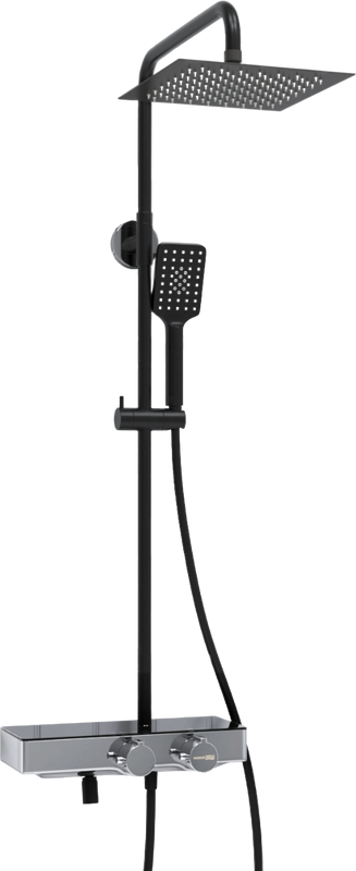 Душевая стойка Wasserkraft Abens 2000 A114.255.130.CB Thermo с термостатом, черная